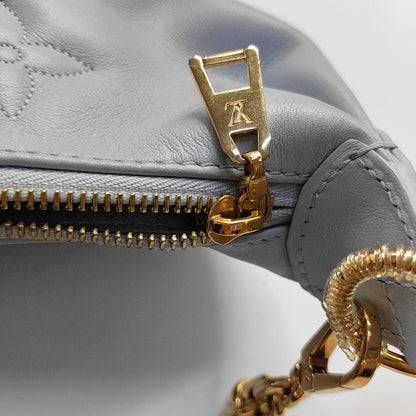 LOUIS VUITTON OVER THE MOON Small Size Blue Leather Monogram Embossed Dumpling Bag Shoulder Bag Crossbody Bag Handbag Detachable Strap Golden Hardware-(SKU)-968608135