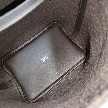 HERMÈS Picotin Lock 18 Taupe Grey Felt Tote Bag with Silver Hardware-(SKU)-934996472