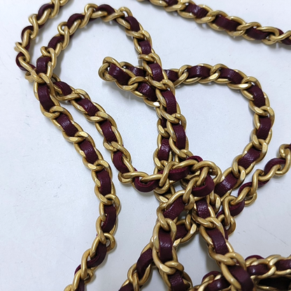 CHANEL KELLY Small Size Burgundy Lamb Leather Quilted Chain Shoulder Bag Handbag Crossbody Bag Gold Hardware-(SKU)-962515826