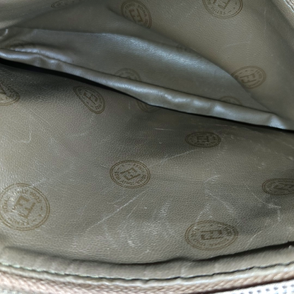 FENDI 棕色涂层帆布双F斜挎包 Silver Hardware-(SKU)-948081952
