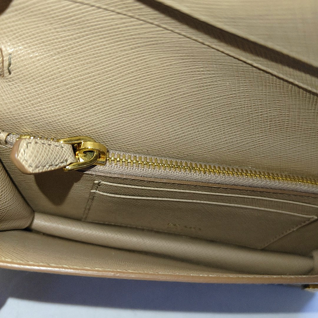 PRADA Khaki Calfskin Crossgrain Crossbody Bag Single Shoulder Bag Golden hardware Removable shoulder strap-(SKU)-941086582