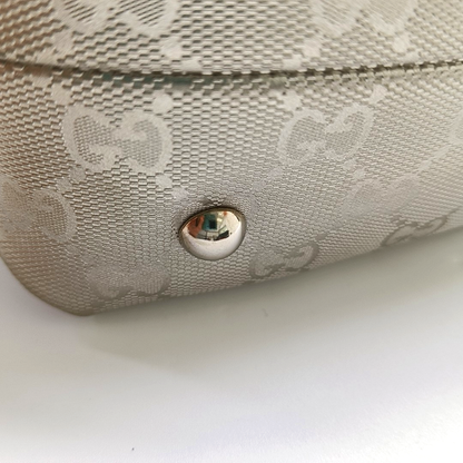 GUCCI Guccissima  Silver Coated Canvas Monogram Handbag Single Shoulder Bag Silver Hardware-(SKU)-960541171