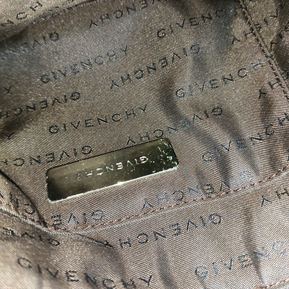 GIVENCHY Deep Green Fabric Floral Single Shoulder Bag Silver Hardware-(SKU)-931311105