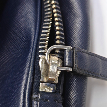PRADA Navy Blue Nylon Shoulder Bag Crossbody Silver Hardware-(SKU)-946421591