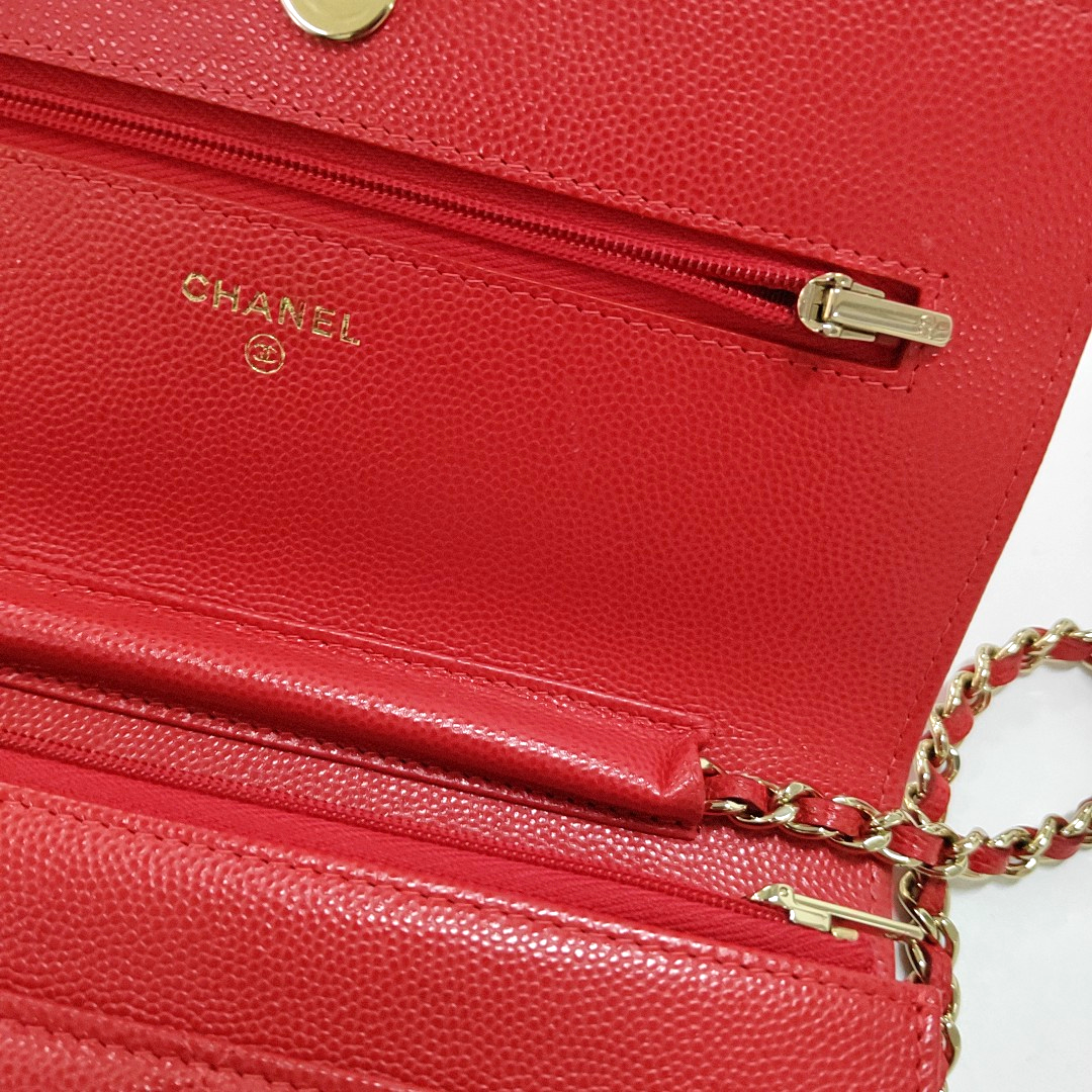 CHANEL WOC Orange Calfskin Quilted Crossbody Shoulder Bag Golden Hardware 28 Flap-(SKU)-957247135