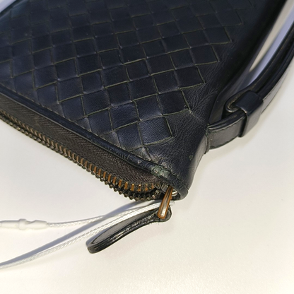 BOTTEGA VENETA Black Cowhide Woven Wallet Black hardware-(SKU)-932935096