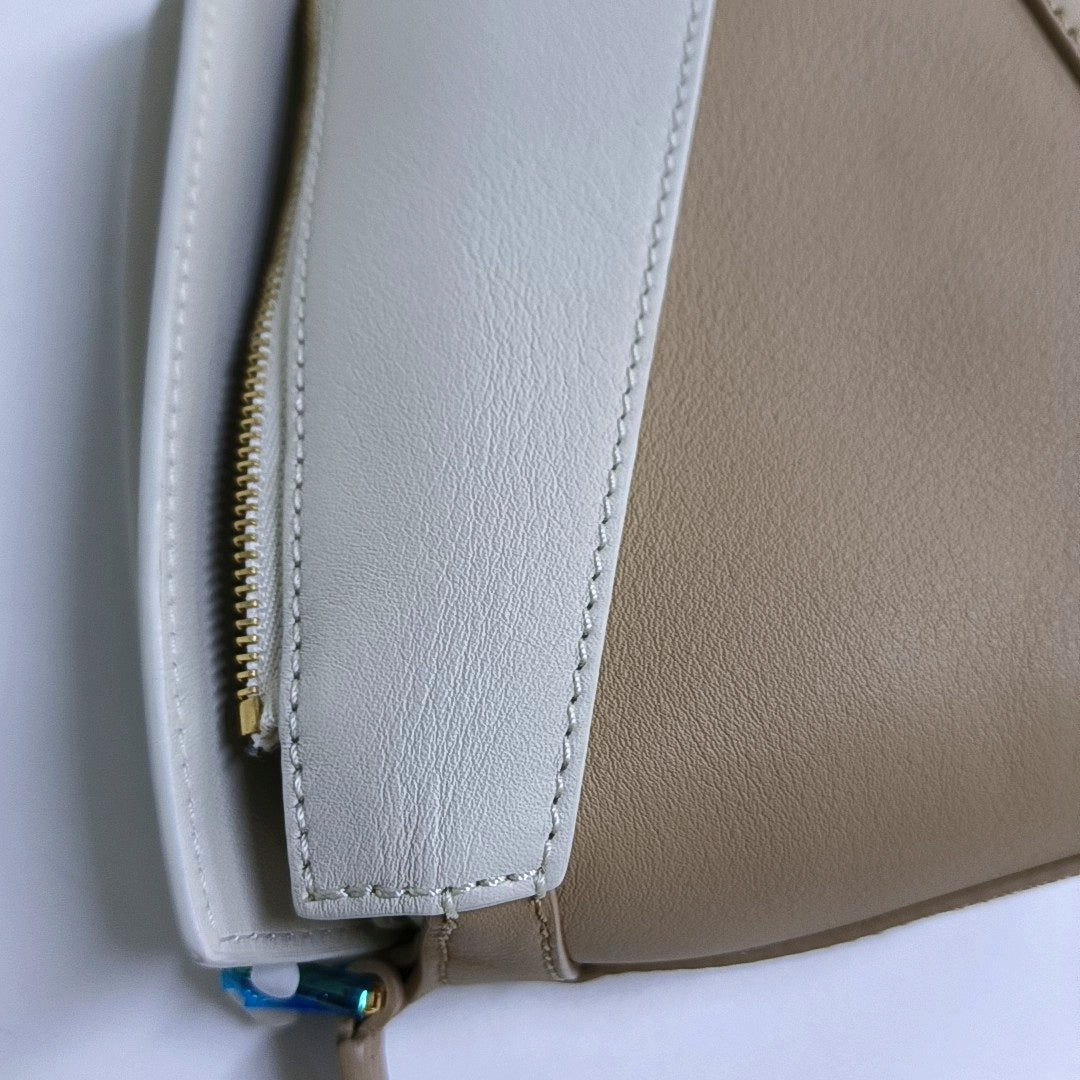 LOEWE Puzzle Mini Multicolor Leather Embossed Geometric Shoulder Bag Tote Crossbody Bag Gold Hardware Removable Strap-(SKU)-969738661