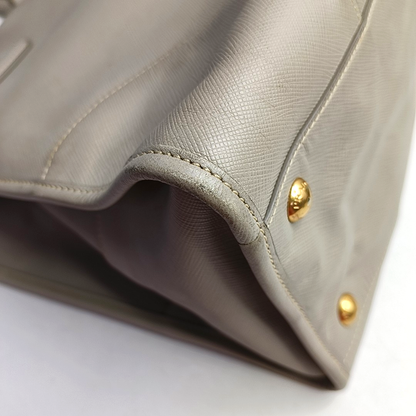 PRADA Gray cowhide single shoulder bag crossbody handbag Golden hardware Removable shoulder strap-(SKU)-959549746