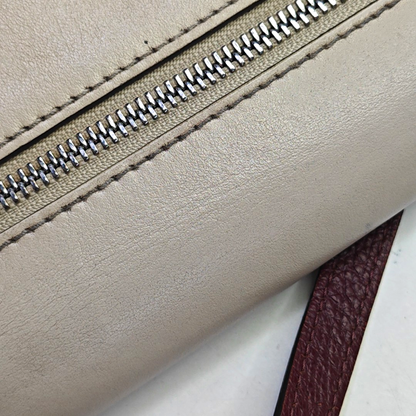 BURBERRY Macken Small size Burgundy Cowhide Single Shoulder Bag Crossbody Bag Silver Hardware Removable shoulder strap-(SKU)-947140810
