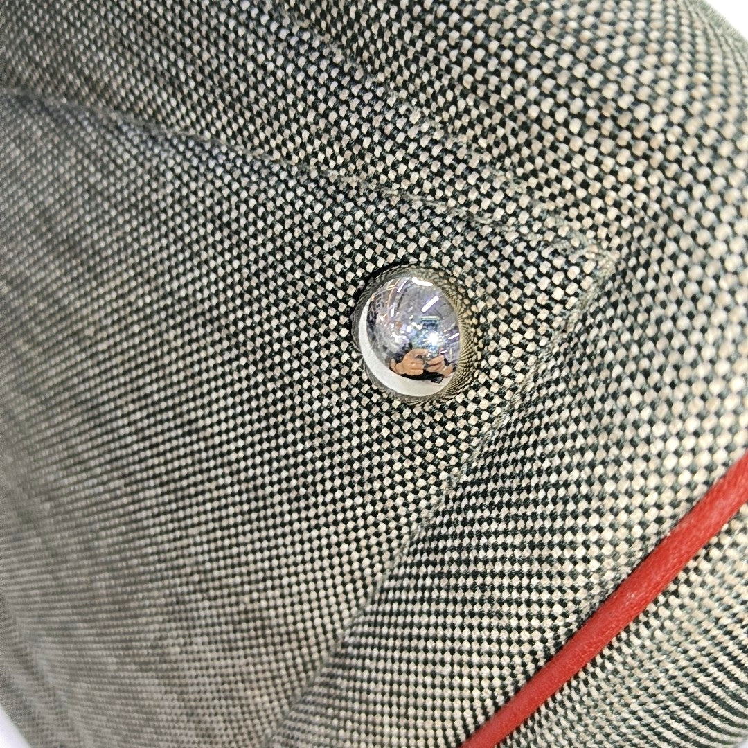 HERMÈS Victoria 42 Graphite Gray Canvas Handbag Silver Hardware T-(SKU)-969027331