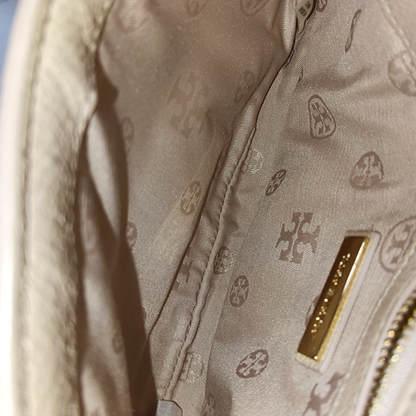 TORY BURCH Britten Nude Pink Cowhide Single Shoulder Bag Golden hardware Removable shoulder strap-(SKU)-939291612