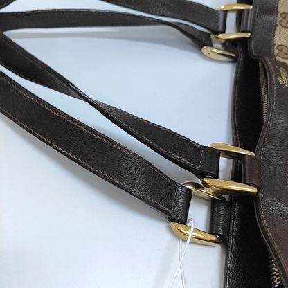 GUCCI Abbey Brown Canvas Monogram Handbag Single Shoulder Bag Golden hardware-(SKU)-959312527