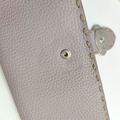 FENDI Light Purple Cowhide Wallet Silver Hardware-(SKU)-946207495