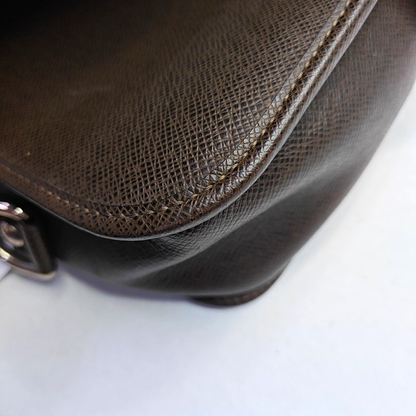 LOUIS VUITTON ROMAN Dark Brown Cowhide Embossed Jacquard Single Shoulder Bag Crossbody Bag Silver Hardware-(SKU)-958801776