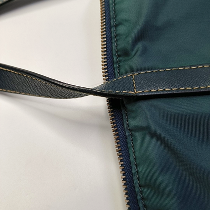 PRADA Tote bag Blue Nylon Logo Single Shoulder Bag Crossbody Tote Bag Golden hardware Removable shoulder strap-(SKU)-958133297