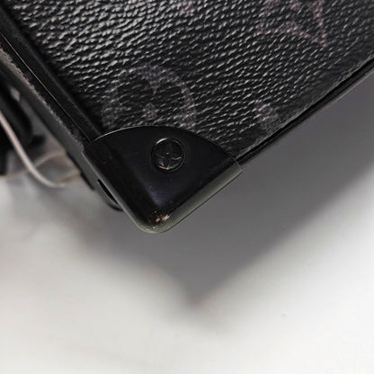 LOUIS VUITTON SOFT TRUNK Mini Black Coated Canvas Monogram Studs Black Samurai Shoulder Bag with Removable Straps-(SKU)-970537657