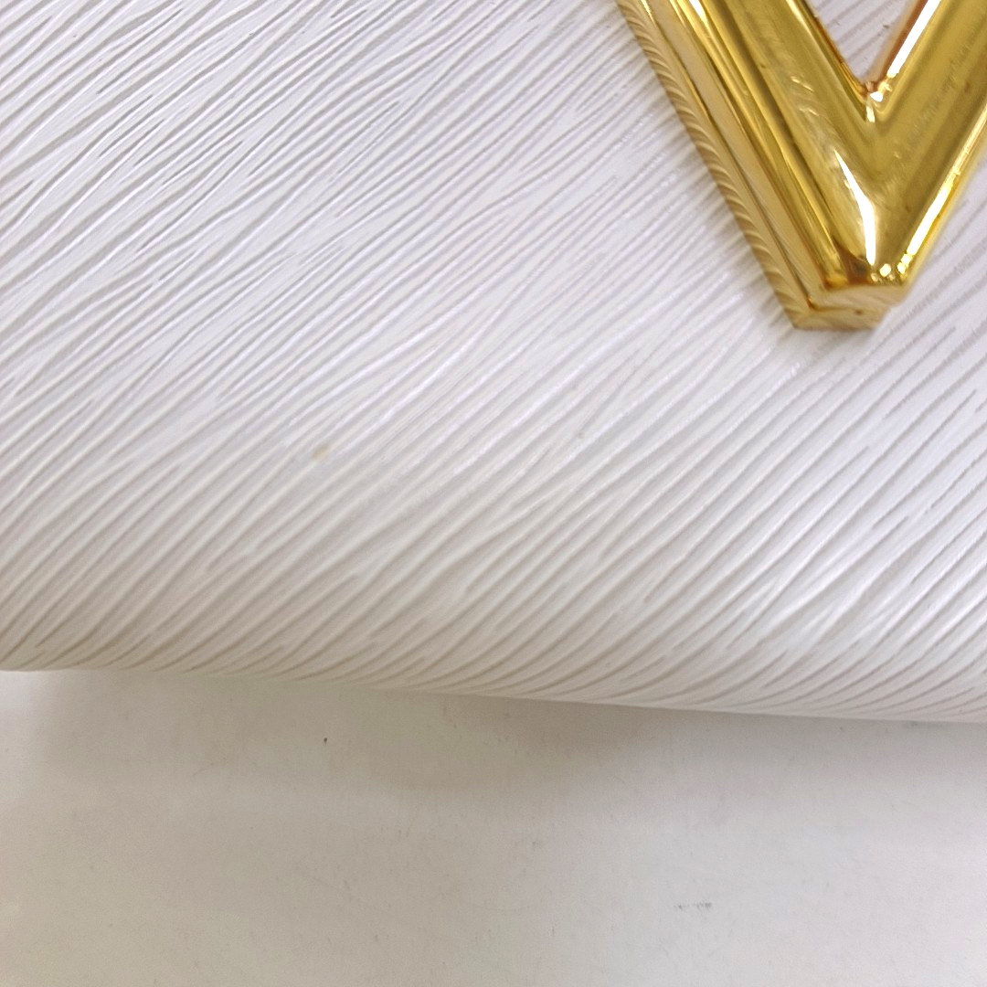 LOUIS VUITTON TWIST Small White EPI Calfskin Water Ripple Pattern Shoulder Bag with Removable Strap-(SKU)-960360137