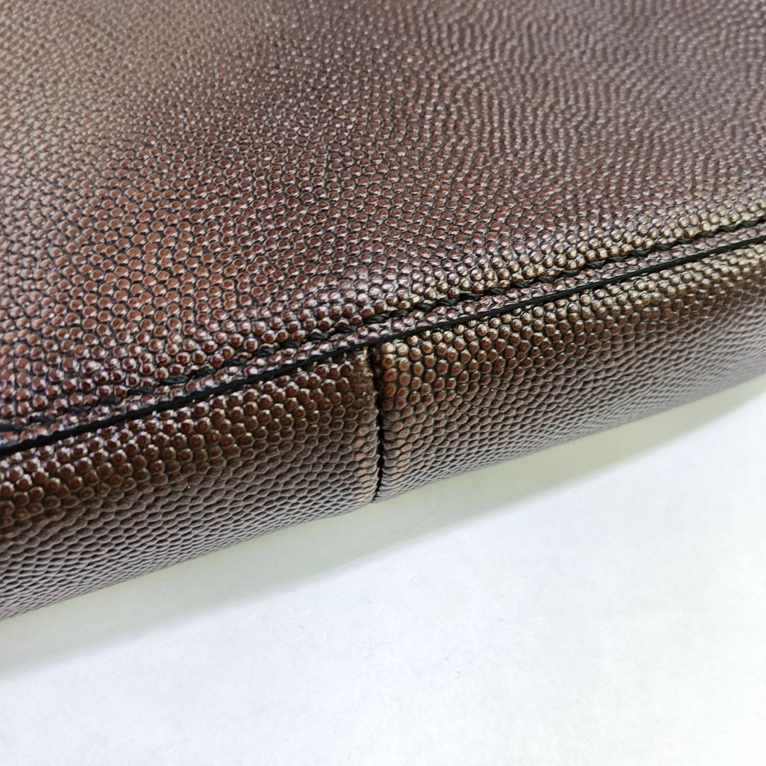 FERRAGAMO Dark Brown Leather Handbag Silver Hardware-(SKU)-940619981