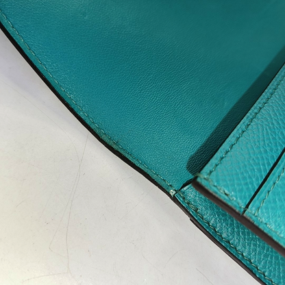 HERMÈS Constance Verona Green Epsom Calfskin Wallet, Green Hardware, A-(SKU)-945960942