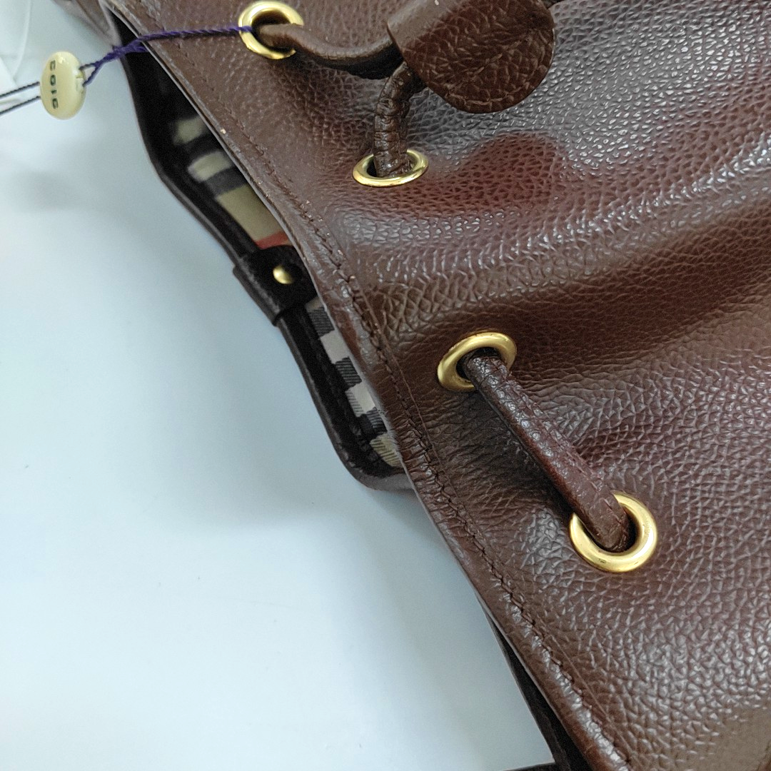 BURBERRY Bucket bag Dark Brown Cowhide Shoulder Bag Single Shoulder Bag Handbag Golden hardware-(SKU)-960309716