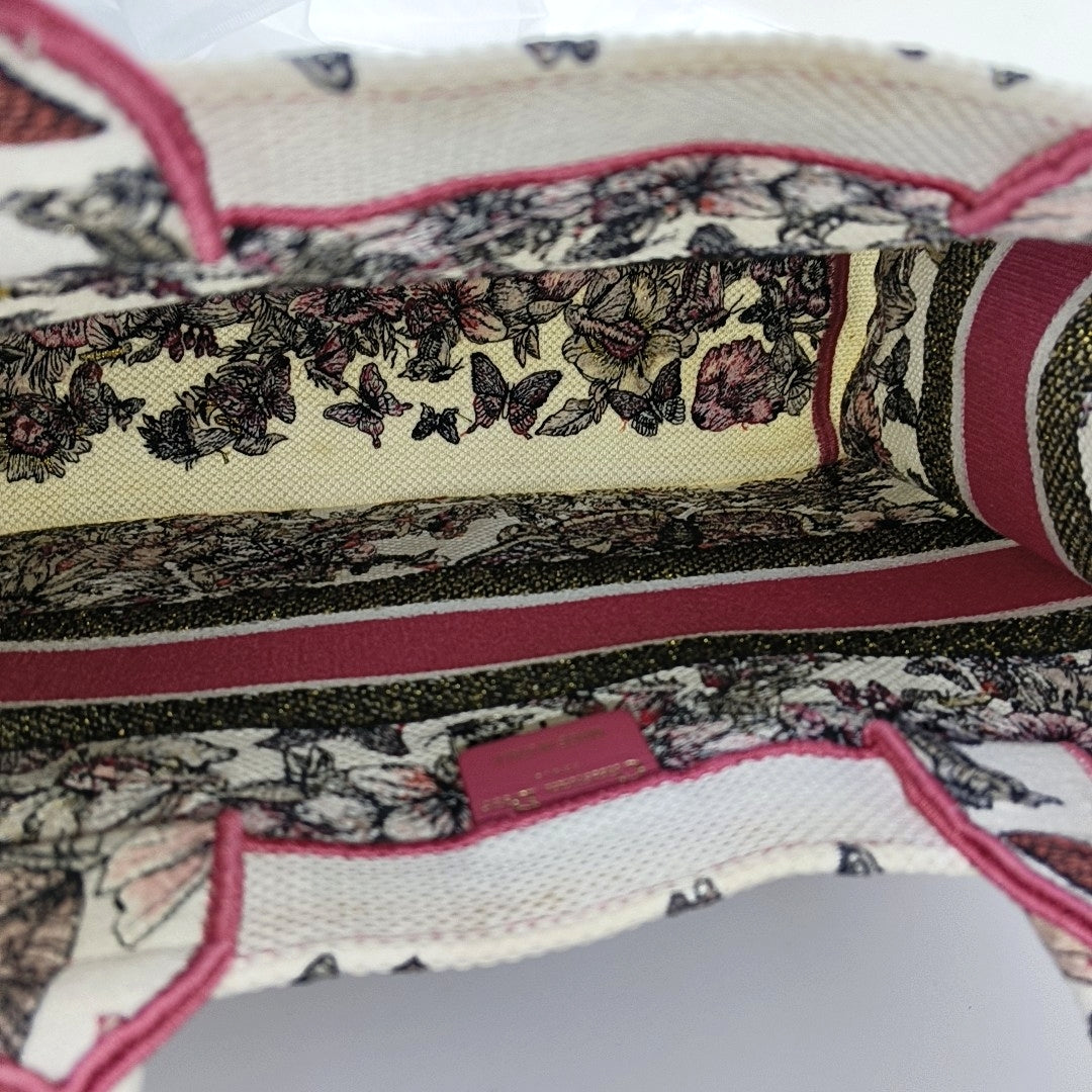 DIOR Book Tote Medium Multicolor Canvas Embroidered Handbag-(SKU)-969631760