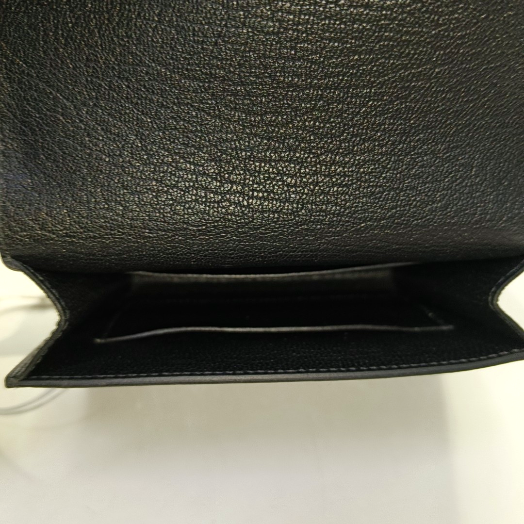 HERMÈS Roulis Slim Black Chèvre Mysore Goat Leather Wallet with Gold Hardware, Z, Pouch-(SKU)-945295058