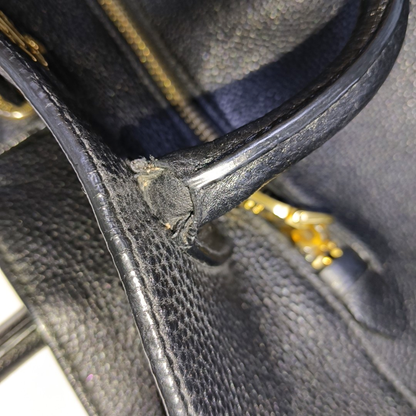 PRADA Tote bag Black Leather Handbag Crossbody Shoulder Bag Golden hardware-(SKU)-932708963