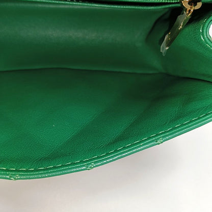 CHANEL 2.55 Mini Green Leather Quilted Chain Crossbody Shoulder Bag with Gold Hardware, 28 Clasps-(SKU)-971035161