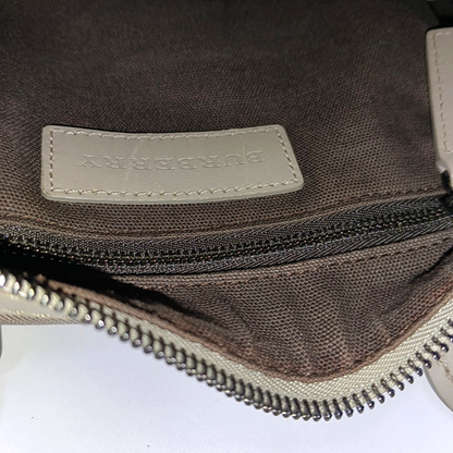 BURBERRY Gray coated canvas handbag, crossbody bag Silver Hardware-(SKU)-945698087