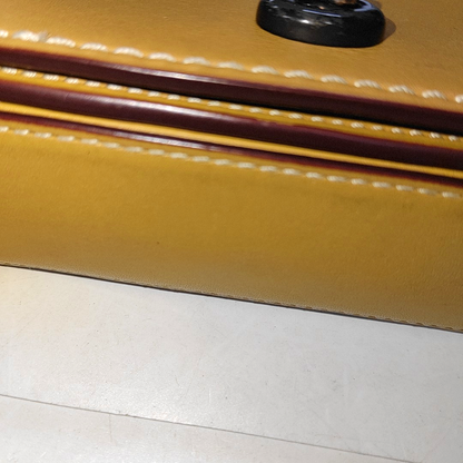 COACH DINKY Yellow Cowhide Single Shoulder Bag Crossbody Bag Black hardware Removable shoulder strap-(SKU)-14415127