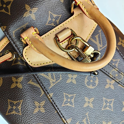 LOUIS VUITTON MONTSOURIS BB brown coated canvas Monogram backpack gold hardware 2 removable shoulder straps complete accessories-(SKU)-965720773