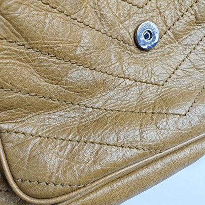 YSL NIKI Medium Brown Leather Single-Shoulder Bag with Silver Hardware-(SKU)-966916847