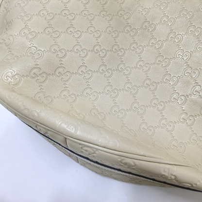 GUCCI Beige Cowhide Monogrammed Tote Handbag Single Shoulder Bag Golden hardware-(SKU)-959591778