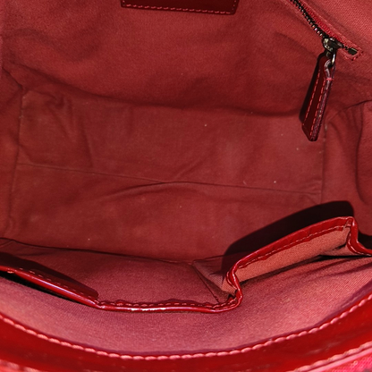 BURBERRY Gladstone Red patent leather textured crossbody bag, handbag Black hardware Removable shoulder strap-(SKU)-958747174