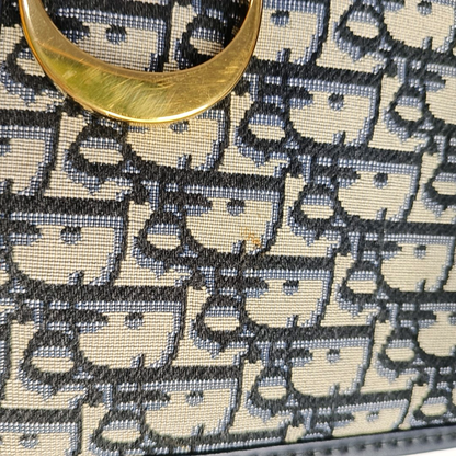 DIOR 30 Montaigne Blue Canvas Monogram Embossed Montaigne Bag Shoulder Bag with Detachable Strap-(SKU)-970899095