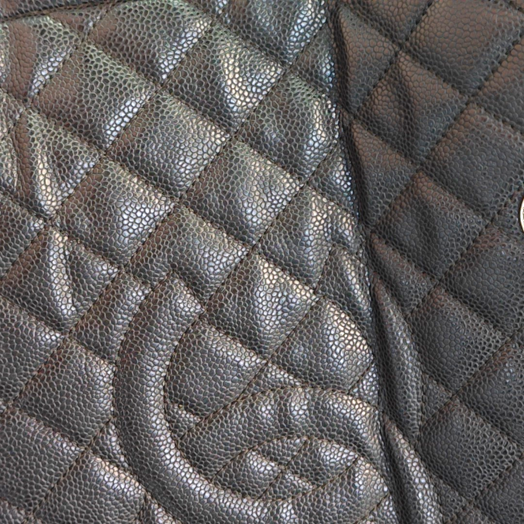 CHANEL CHANEL GST Large Size Black Calfskin Quilted Cannage Shoulder Bag Tote Bag Silver Hardware 15K Clasp-(SKU)-965088697