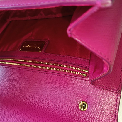 FERRAGAMO Ginny Pink Cowhide Embossed Single Shoulder Bag Crossbody Golden hardware-(SKU)-13042501