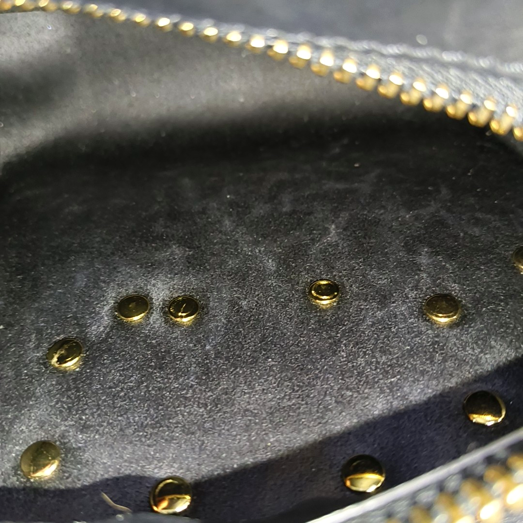 SOPHIE HULME Tote bag Black Leather Embossed Single Shoulder Bag Golden hardware Removable shoulder strap-(SKU)-939128260