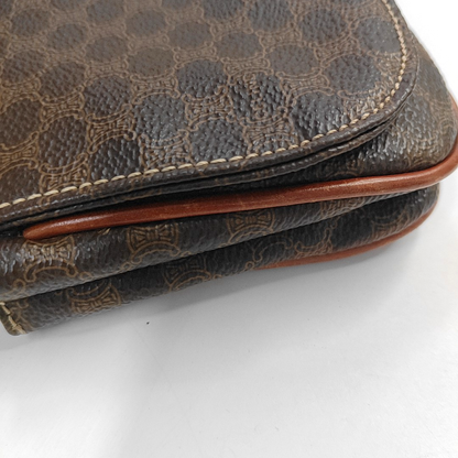 CELINE Black coated canvas Arc de Triomphe handbag腰包/胸包 Golden hardware-(SKU)-942847471