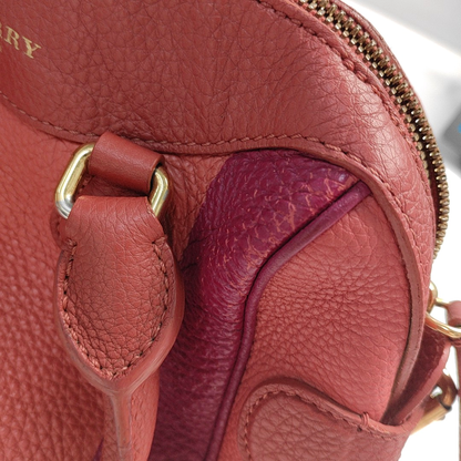 BURBERRY Orange Cowhide Single Shoulder Bag Handbag Crossbody Bag Golden hardware-(SKU)-943185246