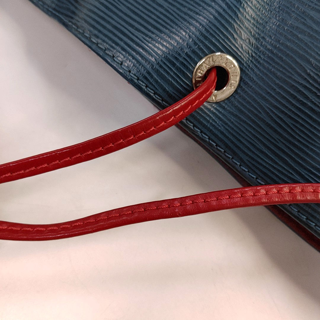 LOUIS VUITTON NOÉ Medium size 蓝色EPI牛皮水波纹Shoulder Bag Handbag Silver Hardware Removable shoulder strap-(SKU)-957681531