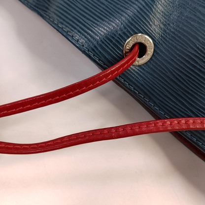 LOUIS VUITTON NOÉ Medium size 蓝色EPI牛皮水波纹Shoulder Bag Handbag Silver Hardware Removable shoulder strap-(SKU)-957681531
