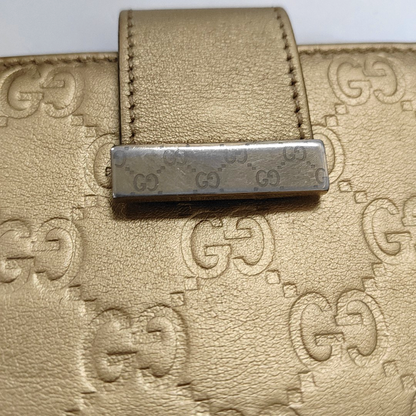 GUCCI Signature金色牛皮老花,压纹钱包-(SKU)-13768073