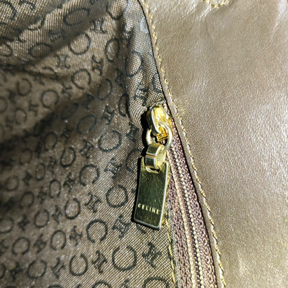 CELINE Tote bag Brown Canvas Shoulder Bag Golden hardware-(SKU)-951945136