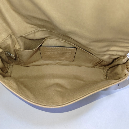 COACH Khaki Leather Single Shoulder Bag and Handbag Golden hardware-(SKU)-942795544