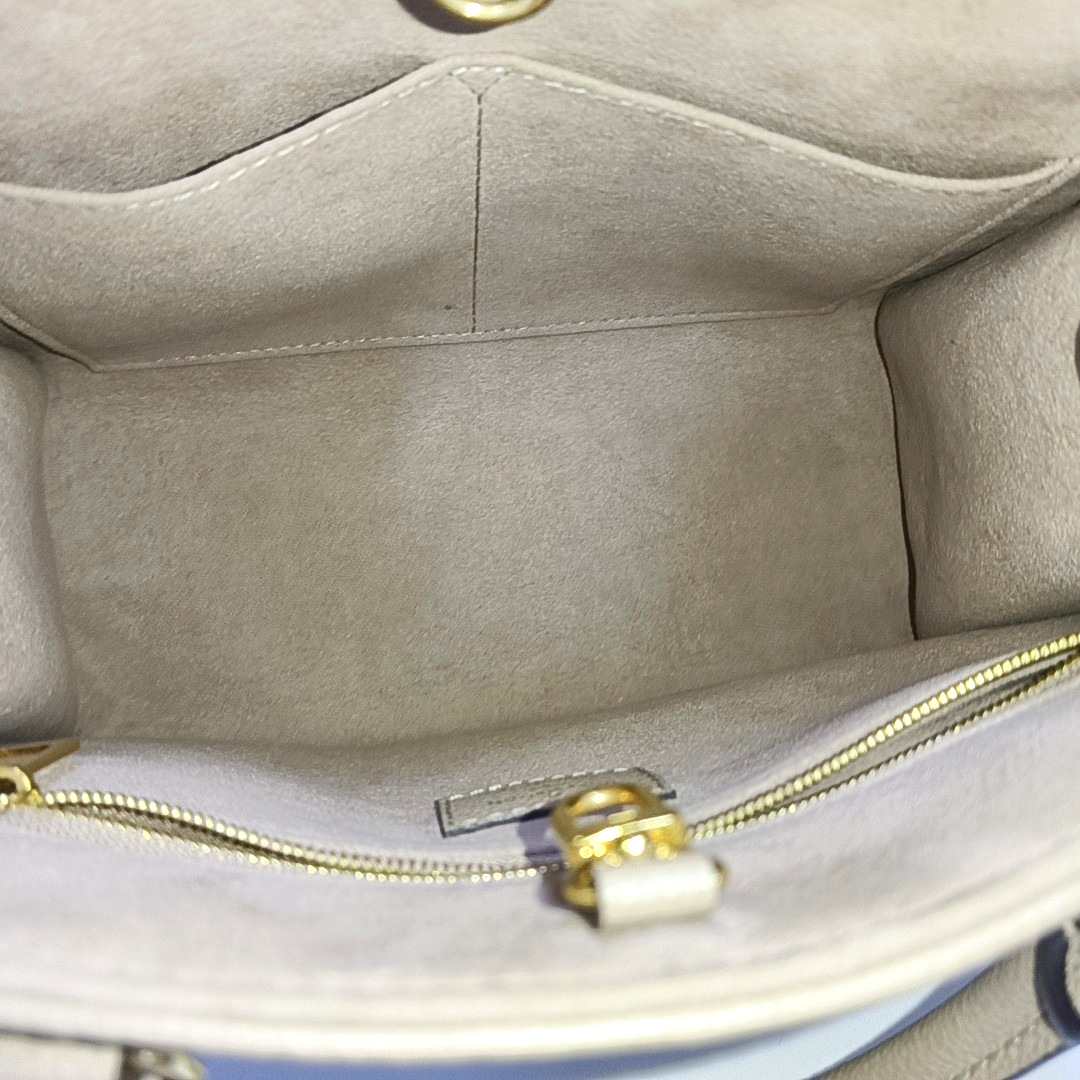 LOUIS VUITTON ONTHEGO Small Grey Calfskin Monogram Jungle Bag Shoulder Bag Tote Bag Crossbody Strap Gold Hardware Removable Strap-(SKU)-963972378