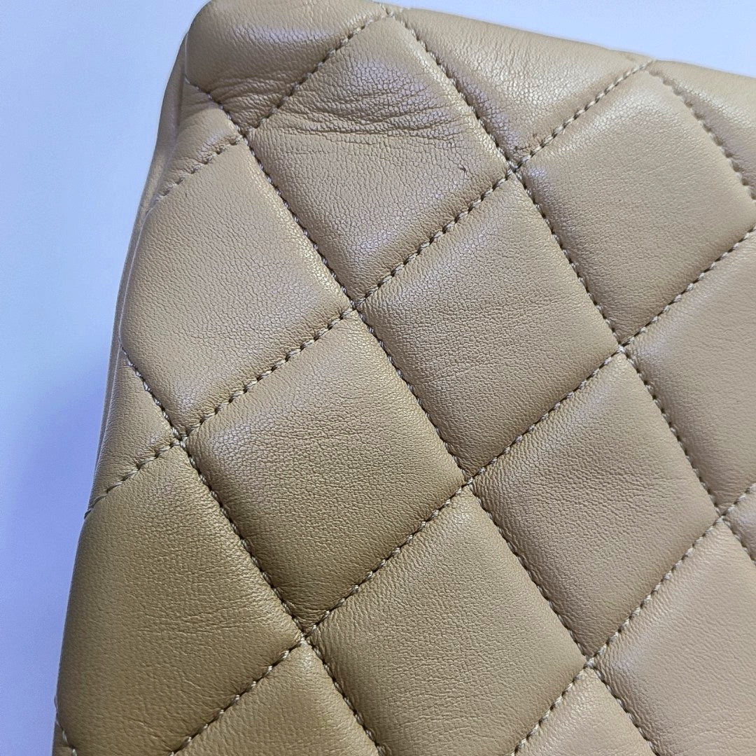 CHANEL TRENDY CC Khaki Lambskin Diamond Quilted Single Shoulder Bag Tote with Gold Hardware 26 Compartments Removable Shoulder Strap-(SKU)-966026838