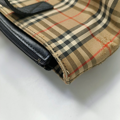 BURBERRY HaymarketBrown Canvas Warhorse Plaid Tote Bag-(SKU)-952477003