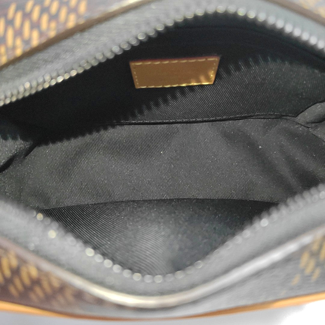 LOUIS VUITTON SOFT TRUNK Mini Brown Coated Canvas Monogram Checkered Crossbody Bag Handbag Single Shoulder Bag with Black Hardware-(SKU)-971300584