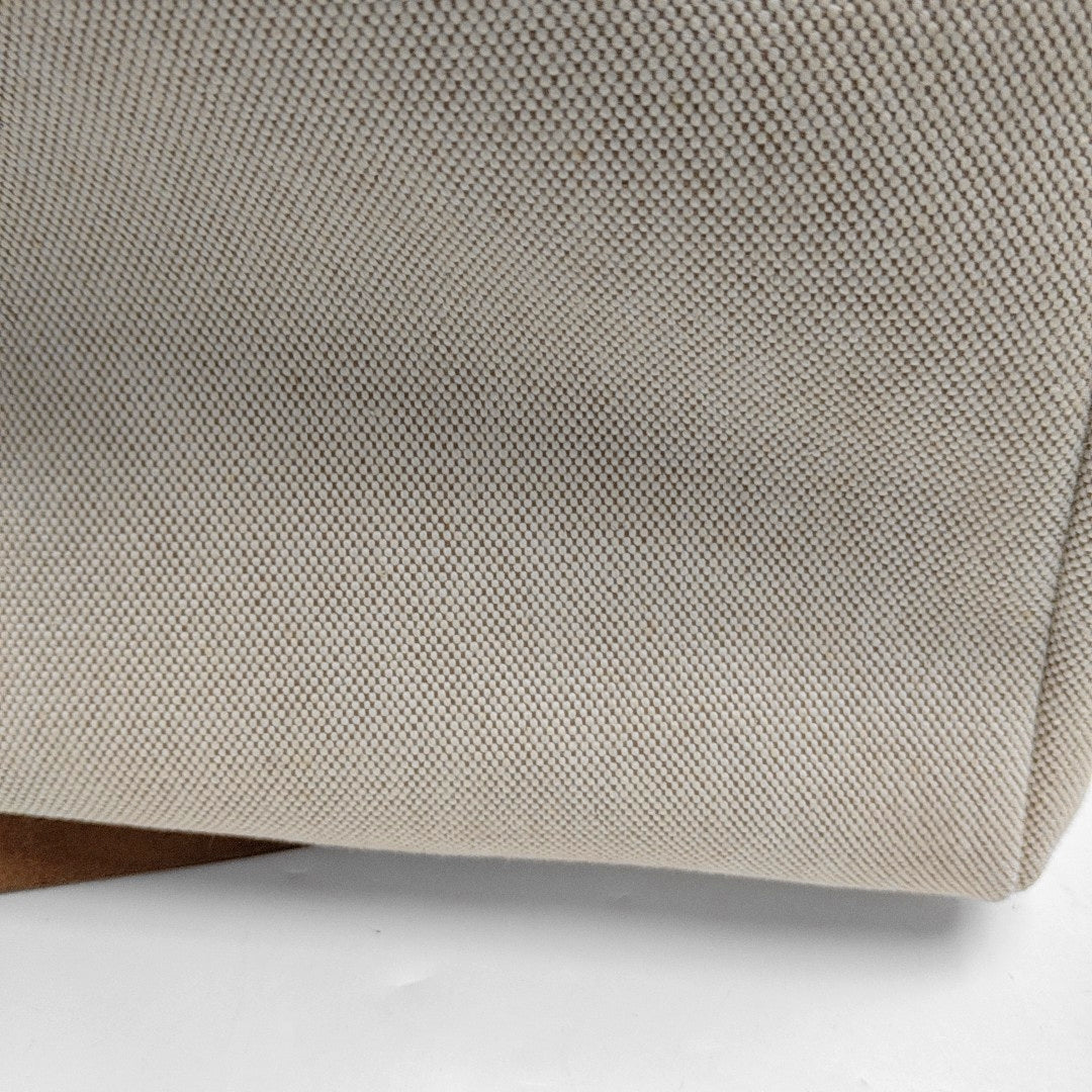 HERMÈS Herbag 39 Milkshake White Canvas Shoulder Bag Tote with Detachable Strap-(SKU)-970841956